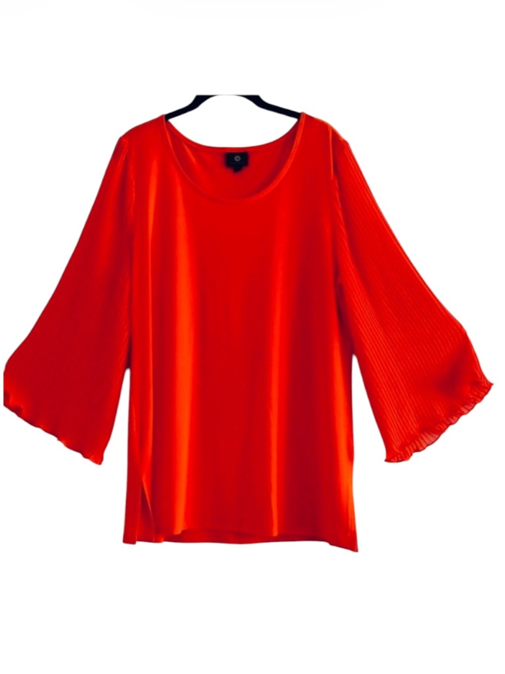 JM Collection Tangerine Pleated Bell-Sleeve Too Size XL